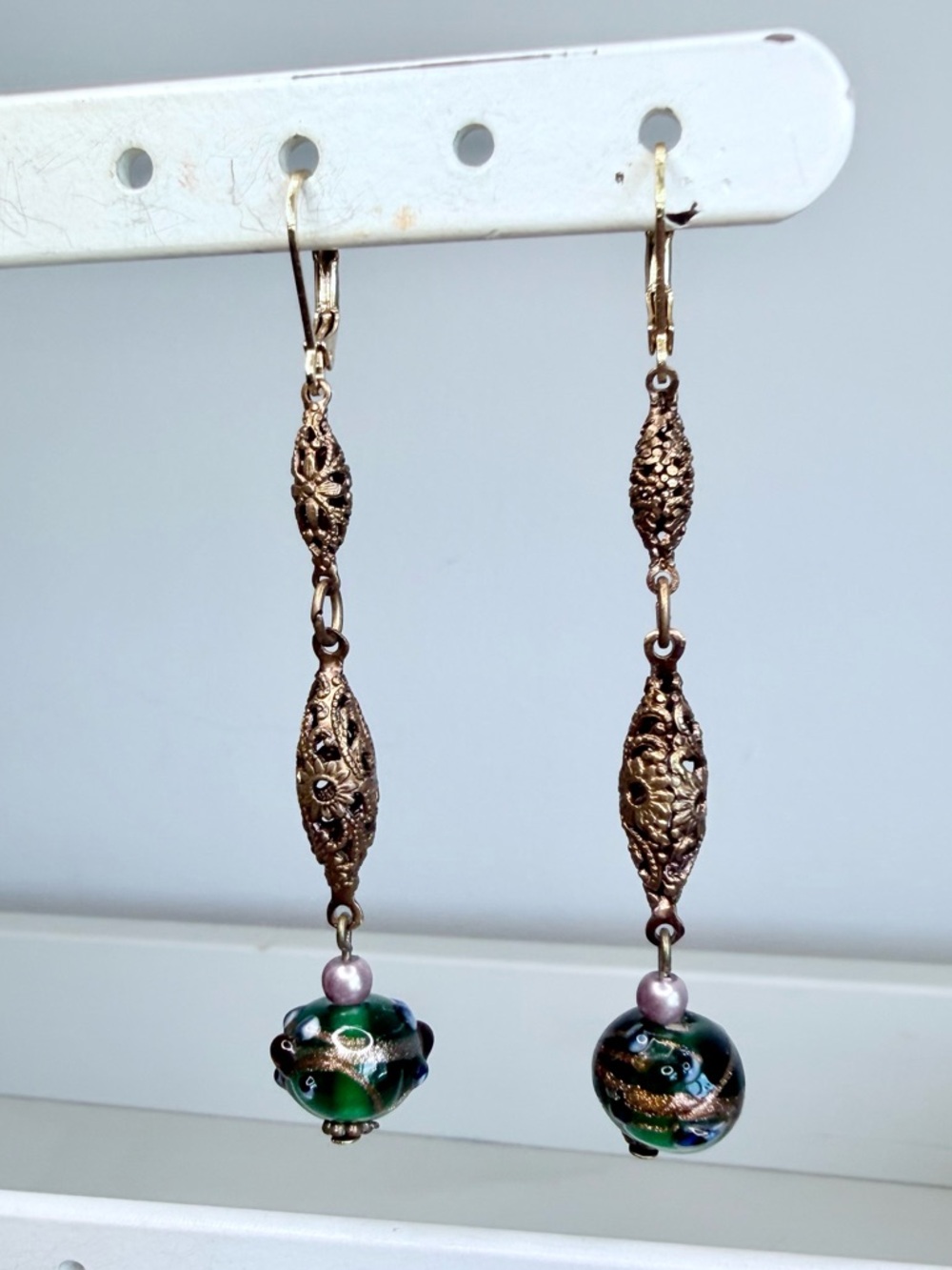 Vintage Green Wedding Cake Dangles